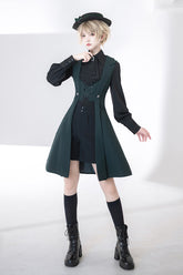 Green Lace-Up Slim Gothic Vintage Handsome Ouji Lolita Vest